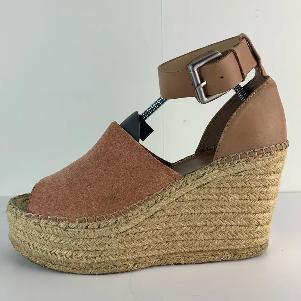 Marc Fisher LTD Women's Mladalyn High Platform Espadrille Wedge Sandals Size 9.5